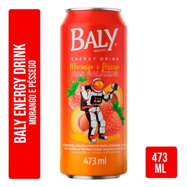 Energetico Baly Morango e Pêssego Lata - 473ml