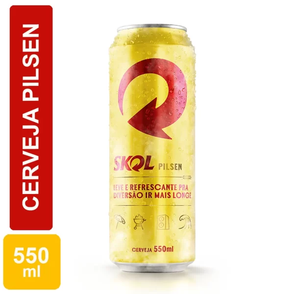 Cerveja Skol Pilsen Lata - 550ml